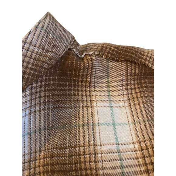 Davi & Dani Dress Women's M Brown Plaid Button-Up Soft Flannel Western Country - Picture 6 of 14